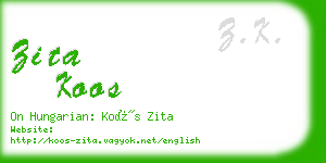 zita koos business card